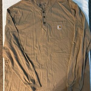 Carhartt Men's Brown Long Sleeve Henley Tee